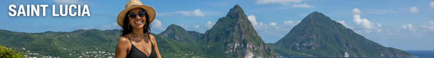 Caribbean woman — Saint Lucia Pitons viewpoint — in Saint Lucia