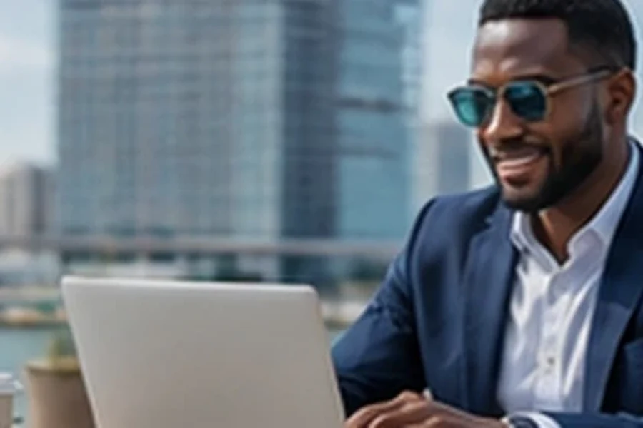 Black business traveller — business traveller working in Miami — in Miami & South Florida