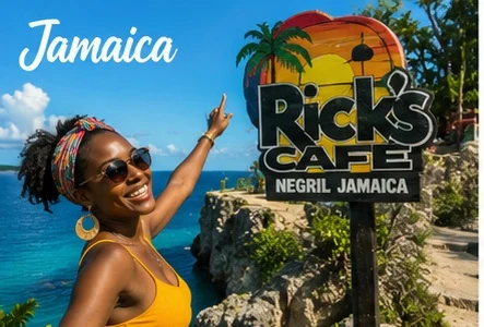Traveller in Jamaica using mobile connectivity while planning an arrival and island journey